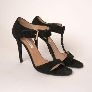 DIANE VON FURSTENBERG Black Suede Stiletto Heels WOMEN 8.5B
